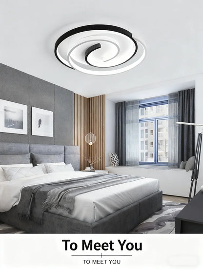 Sculptural Spiral LED Ceiling Light