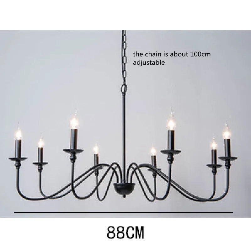 Retro Loft Black & Gold Chandelier
