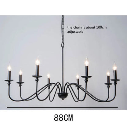 Retro Loft Black & Gold Chandelier