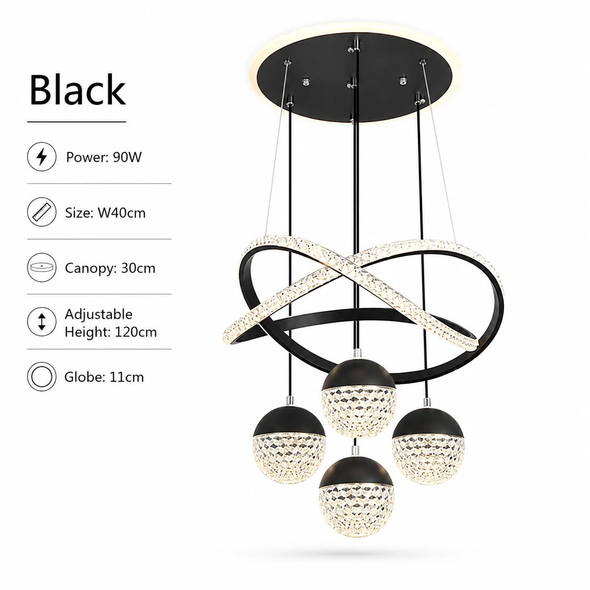 Crystal Globe LED Chandelier