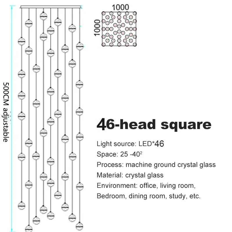 Crystal Ball Spiral Staircase Chandelier