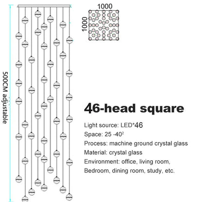 Crystal Ball Spiral Staircase Chandelier