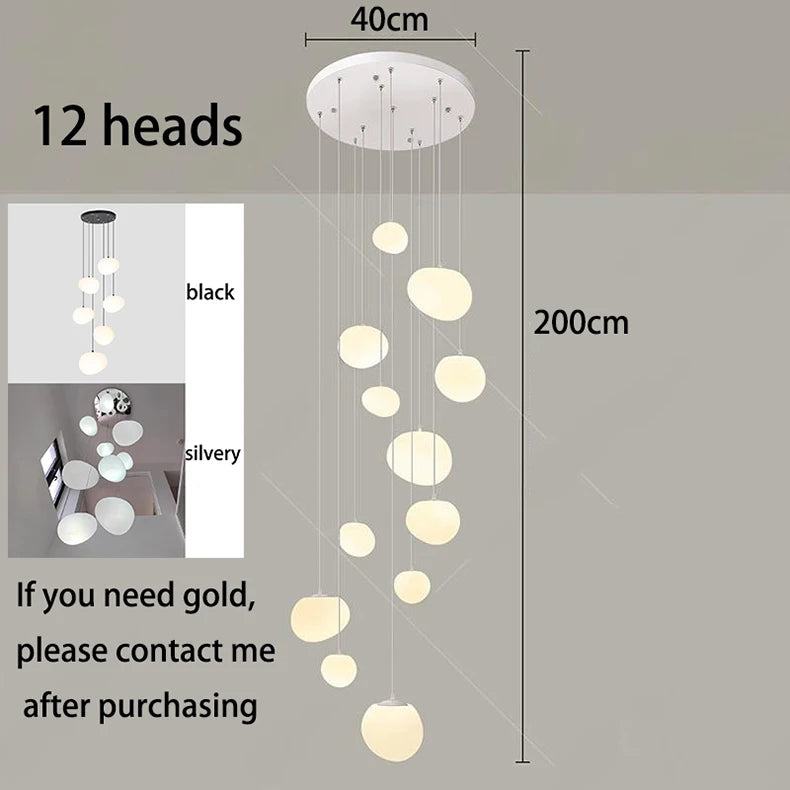 Modern Raindrop Staircase Chandelier