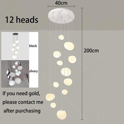 Modern Raindrop Staircase Chandelier