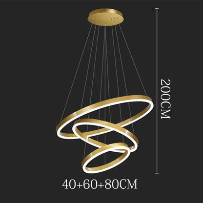 Sculptural Ring Staircase Chandelier