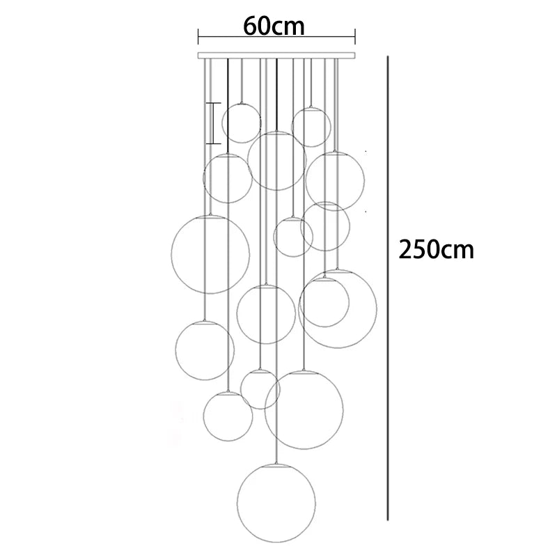 Nordic Multi-Light Staircase Chandelier