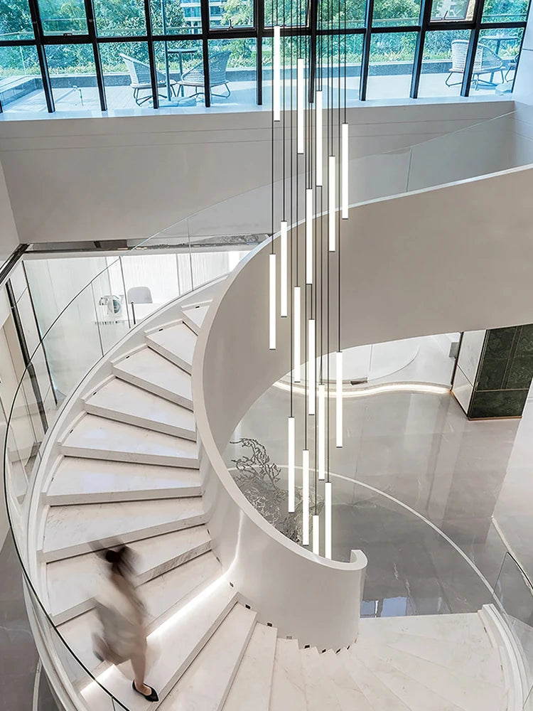 Cascade Strip LED Staircase Chandelier