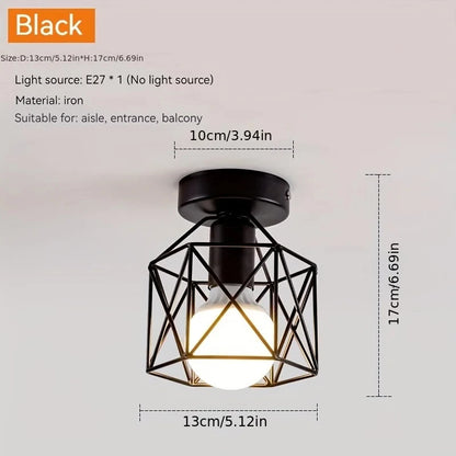 Gold Geometric Cage Ceiling Light