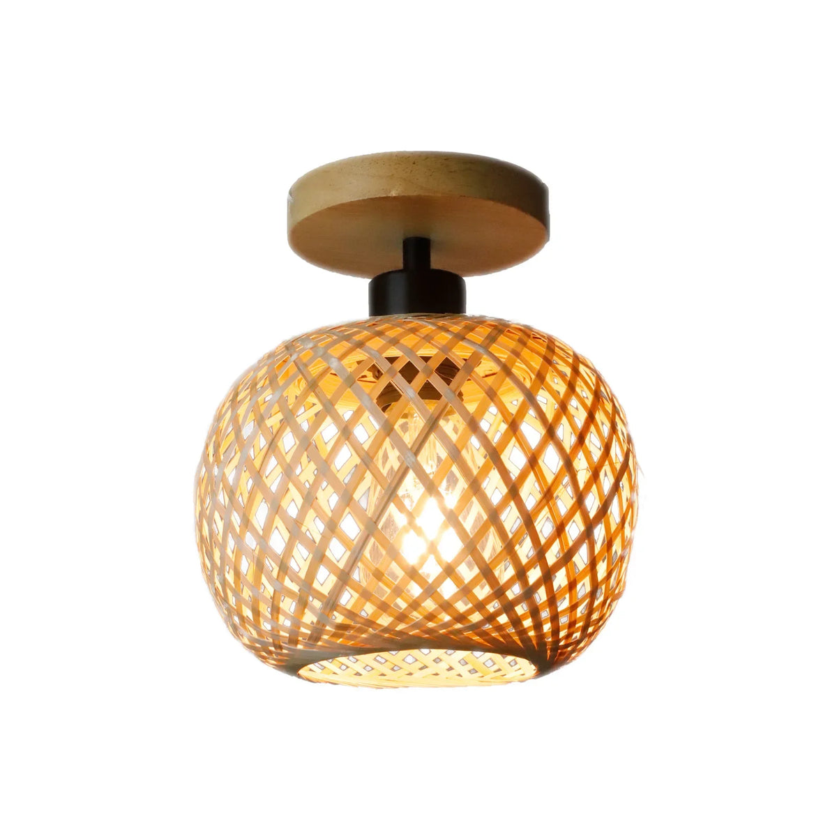 Handwoven Bamboo Basket Ceiling Light
