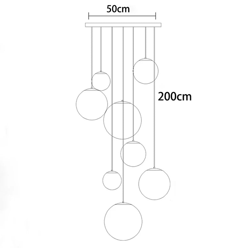 Nordic Multi-Light Staircase Chandelier