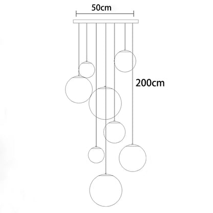 Nordic Multi-Light Staircase Chandelier