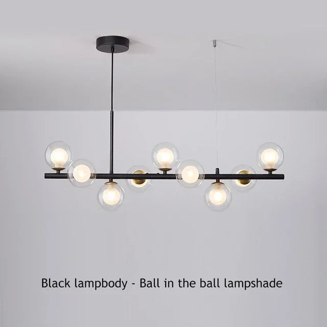 Modern Glass Globe Branch Chandelier