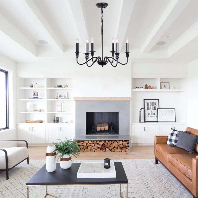 Retro Loft Black & Gold Chandelier