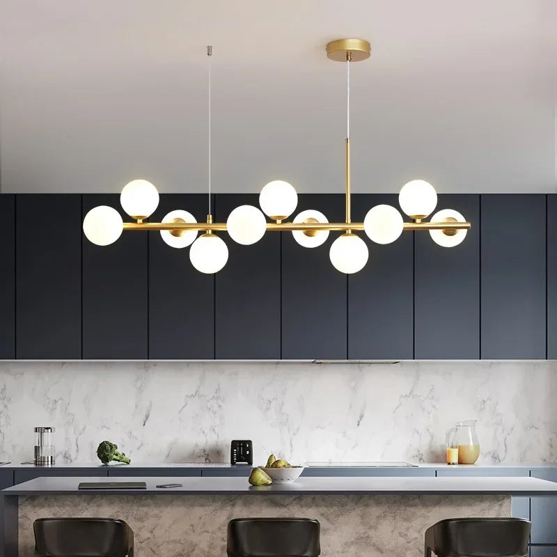 Modern Glass Globe Branch Chandelier