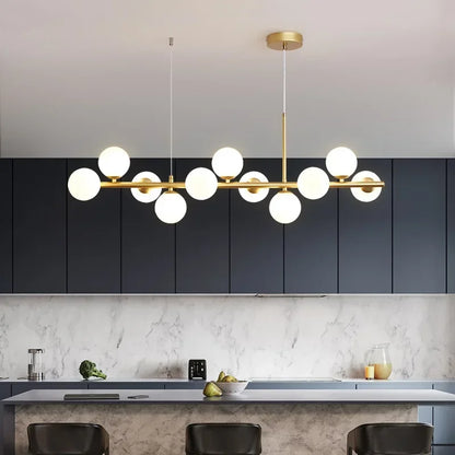 Modern Glass Globe Branch Chandelier