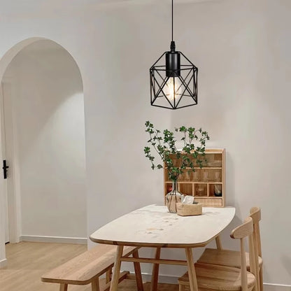 Industrial Geometric Cage Ceiling Light