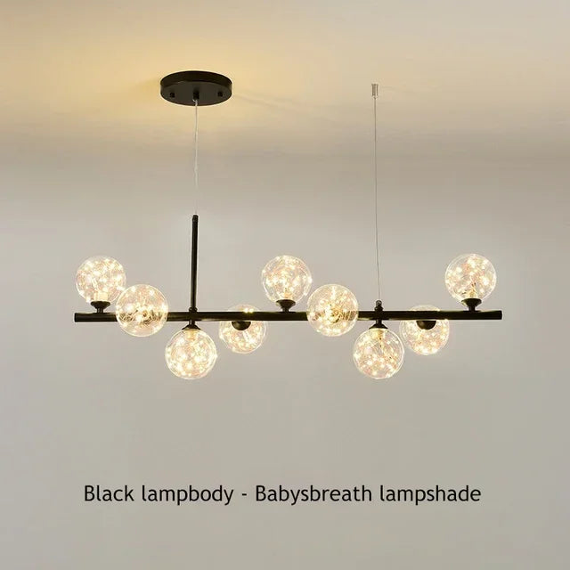 Modern Glass Globe Branch Chandelier