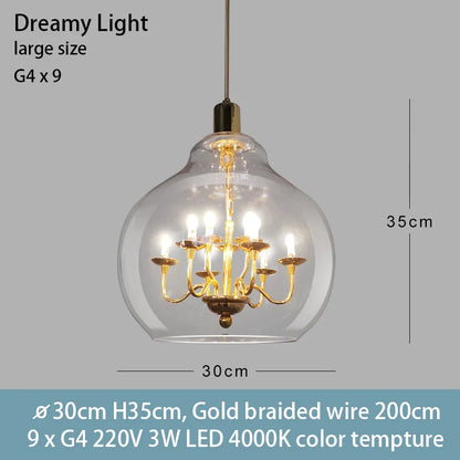 Hand-Blown Glass Cluster Chandelier