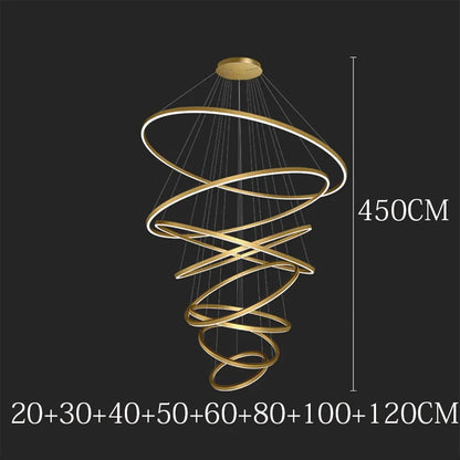 Sculptural Ring Staircase Chandelier