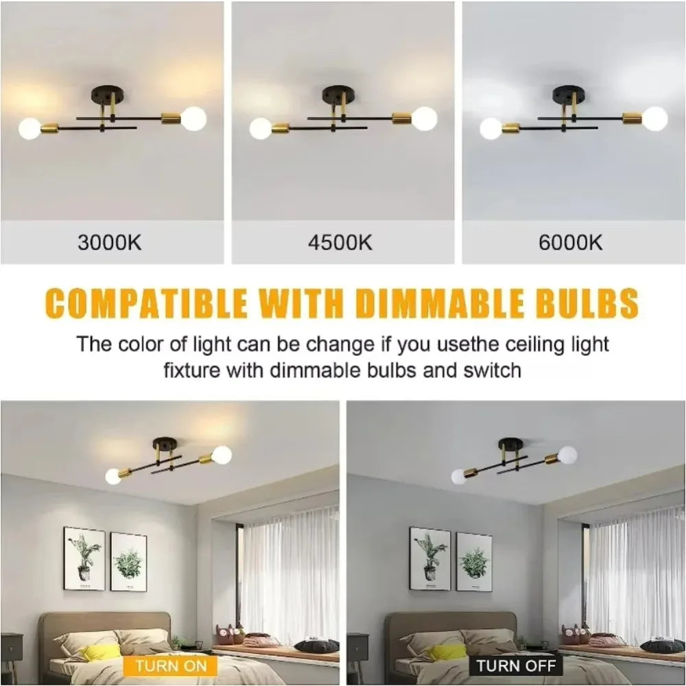 Minimalist Linear Globe Ceiling Light