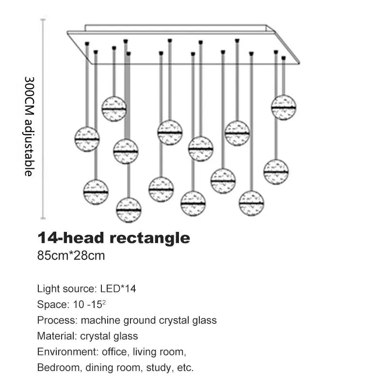 Crystal Ball Spiral Staircase Chandelier