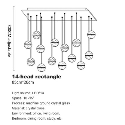 Crystal Ball Spiral Staircase Chandelier