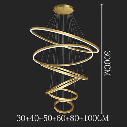Sculptural Ring Staircase Chandelier
