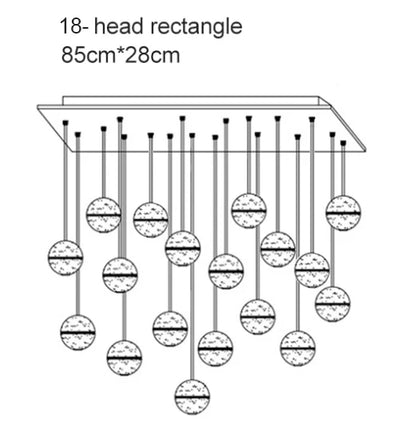 Crystal Ball Spiral Staircase Chandelier