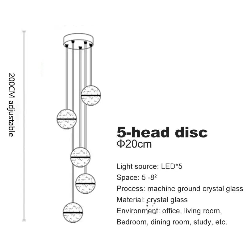 Crystal Ball Spiral Staircase Chandelier