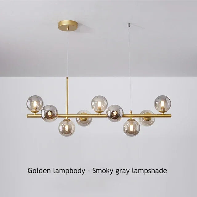 Modern Glass Globe Branch Chandelier
