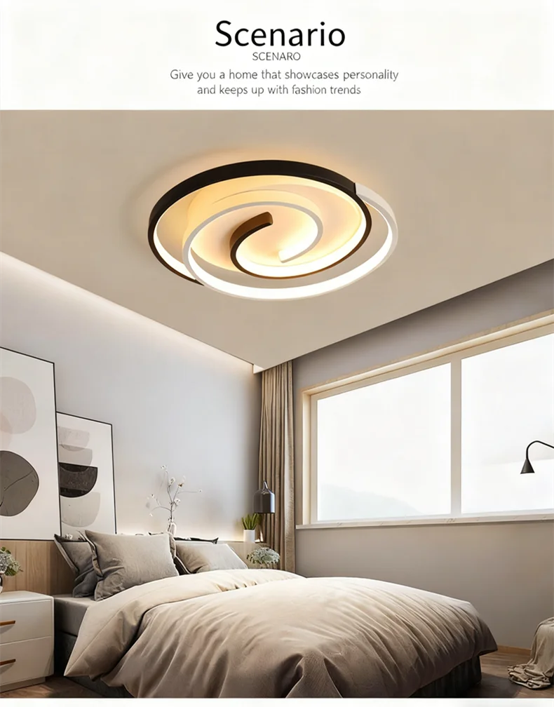 Sculptural Spiral LED Ceiling Light