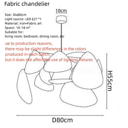 White Fabric Sculptural Chandelier