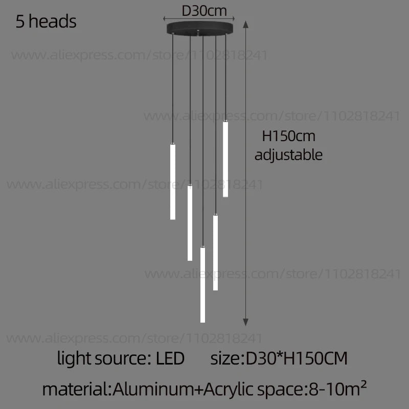 Cascade Strip LED Staircase Chandelier
