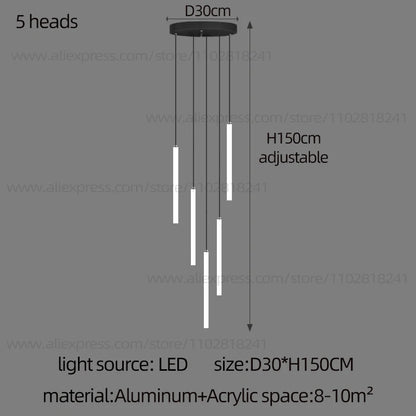 Cascade Strip LED Staircase Chandelier