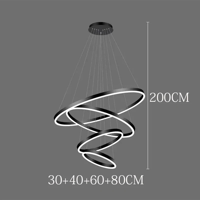 Sculptural Ring Staircase Chandelier
