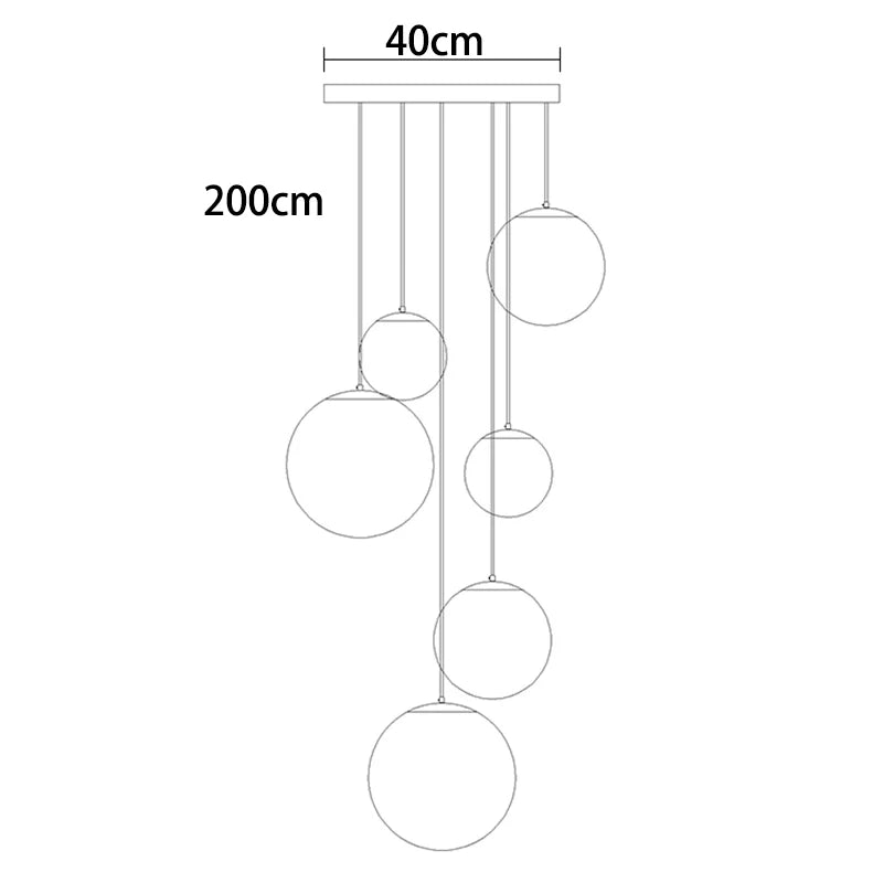 Nordic Multi-Light Staircase Chandelier