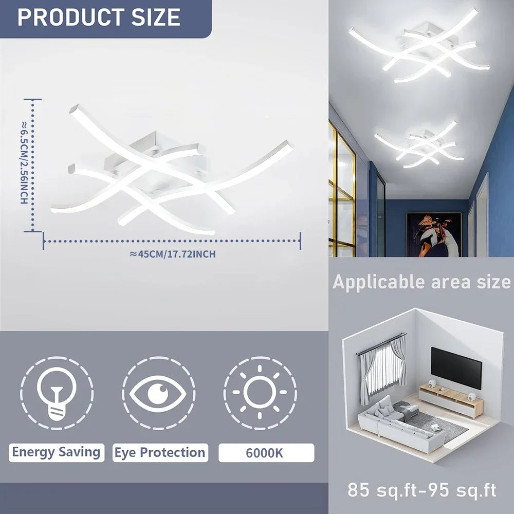 Geometric Wave LED Ceiling Light