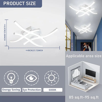 Geometric Wave LED Ceiling Light