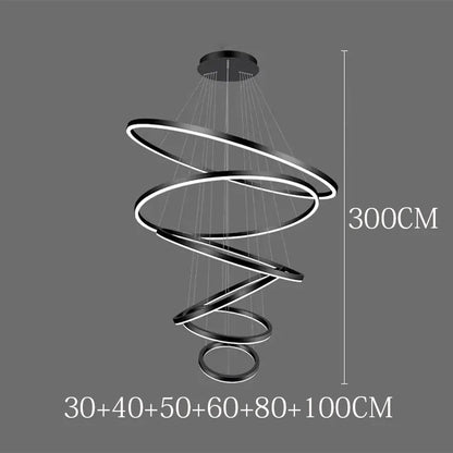 Sculptural Ring Staircase Chandelier
