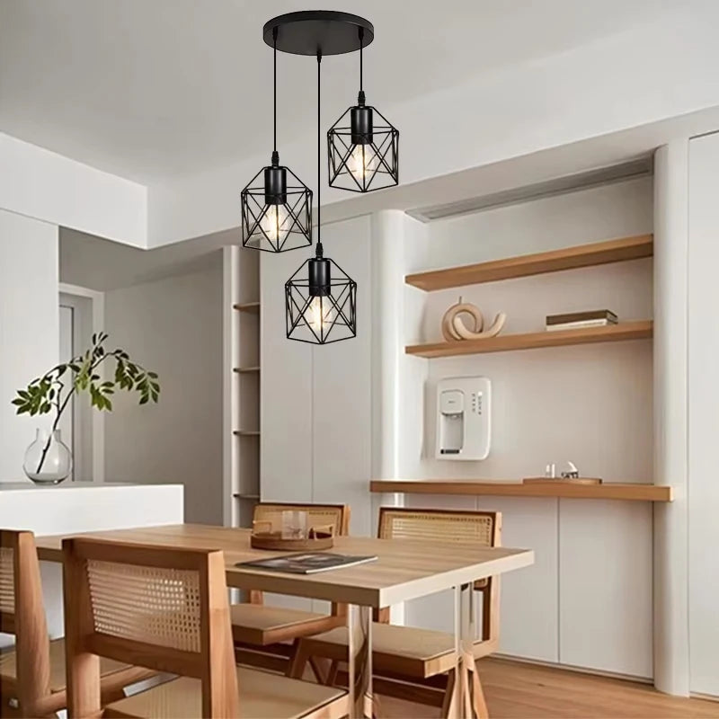 Industrial Geometric Cage Ceiling Light