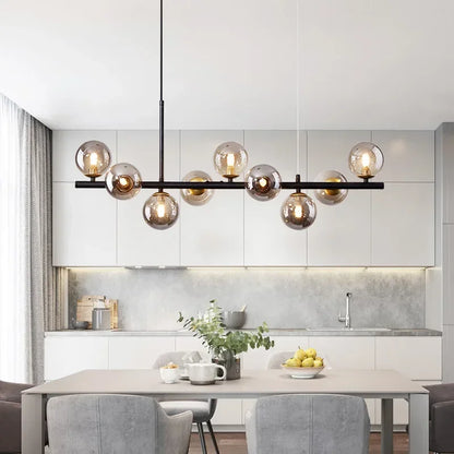 Modern Glass Globe Branch Chandelier