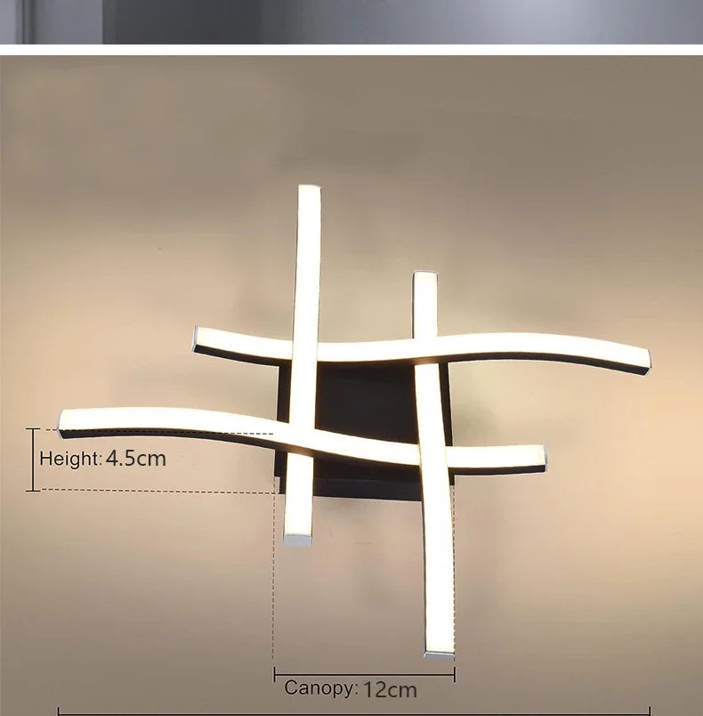 Modern Crossed Bar LED Ceiling Light