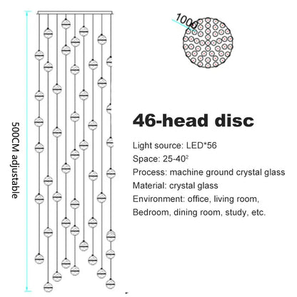 Crystal Ball Spiral Staircase Chandelier