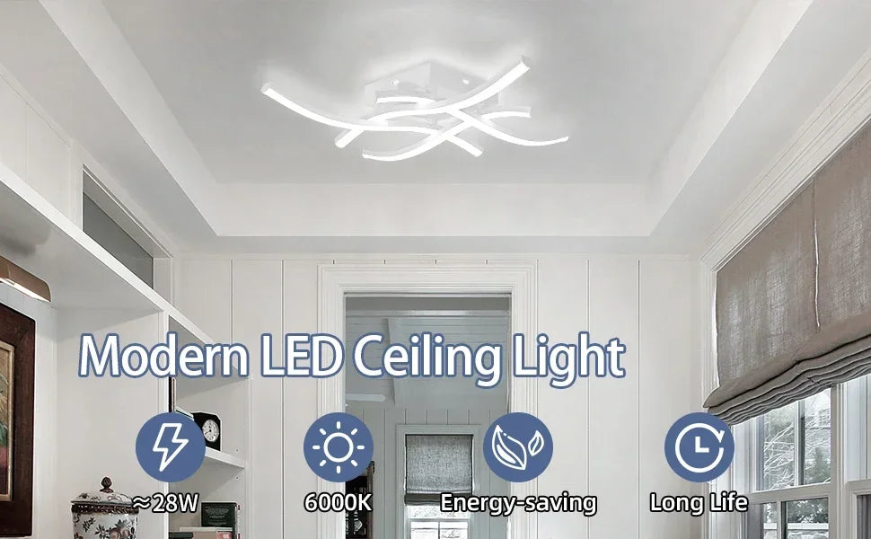 Geometric Wave LED Ceiling Light