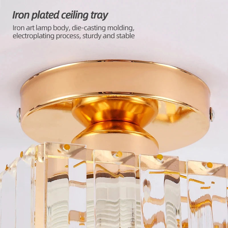 Crystal Cube Semi-Flush Ceiling Light