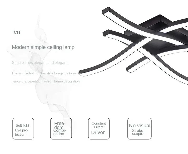 Geometric Wave LED Ceiling Light