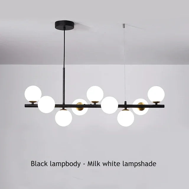Modern Glass Globe Branch Chandelier
