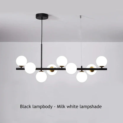 Modern Glass Globe Branch Chandelier