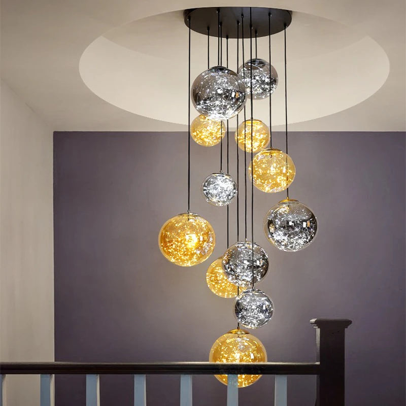 Nordic Multi-Light Staircase Chandelier