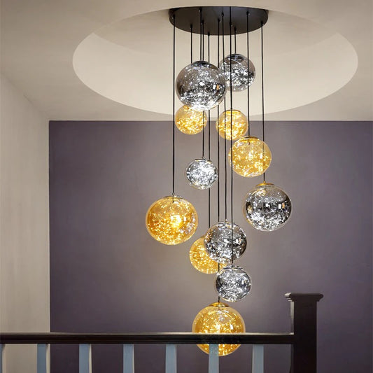 Nordic Multi-Light Staircase Chandelier